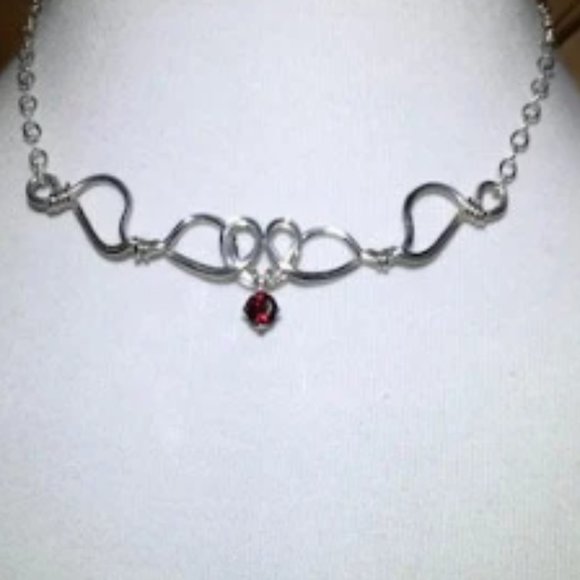 Garnet Sterling Silver Necklace- The Pixie Dust - Picture 5 of 6